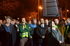Bauern Demo vor der Halle