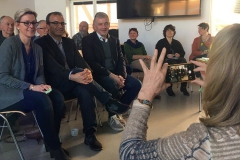 Karina Tippe (Specherin Goldbach), Öczan Pancarci und Stefan Wagener (OB-Kandidat für AB)