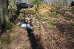Müll auch im Wald (hier am PKW-Parkplatz Rohrberg/Spessart)