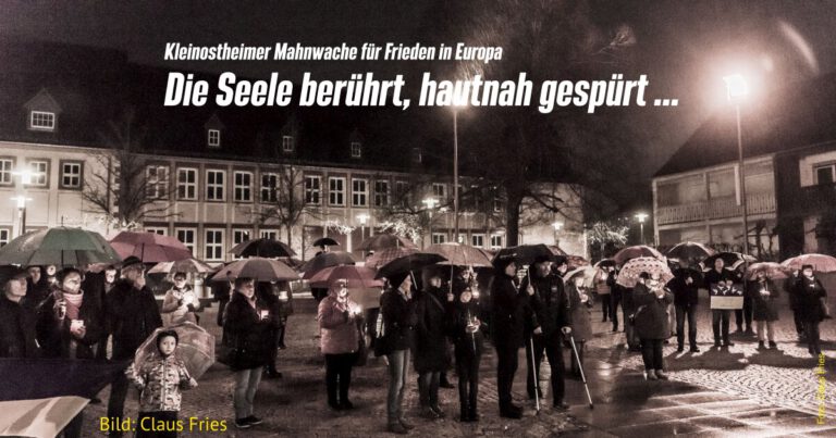 Die Seele berührt, hautnah gespürt … Mahnwache für Frieden in Europa