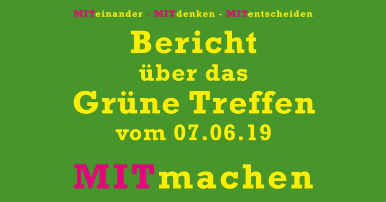 Bericht vom Grünen Treffen am 7.6.﻿