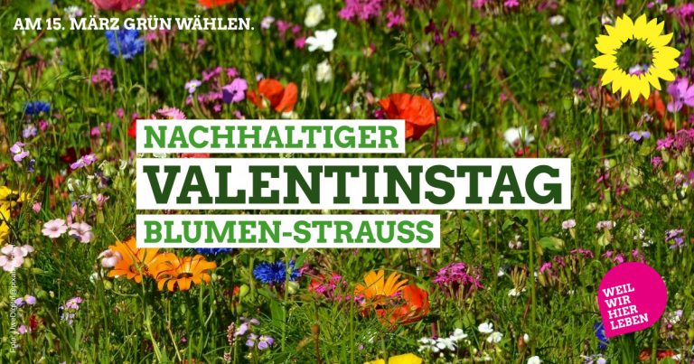 Nachhaltiger Valentinstags-Blumenstrauß von den Grünen