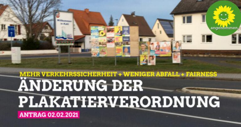 Antrag auf Änderung der Plakatierverordnung