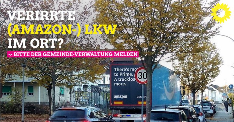 Amazon-LKW im Ortskern bitte melden