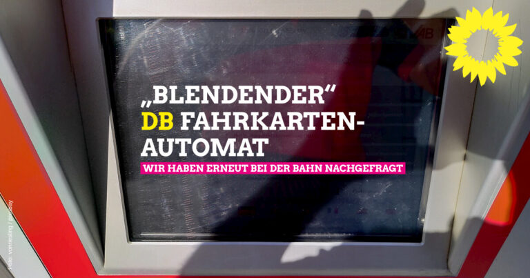 Bahn (BEG) wegen Fahrscheinautomat Gleis 1 erneut angeschrieben