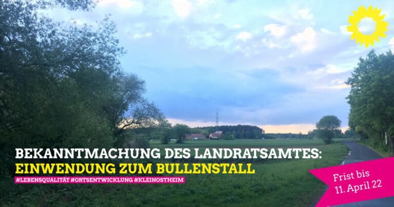 Einwendung zum Bullenstall – Bekanntmachung des Landratsamtes