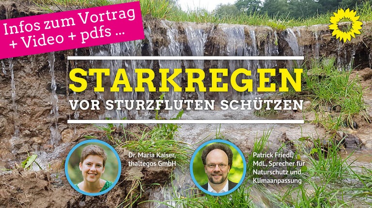 Infos zum Vortrag: „Starkregen – vor Sturzfluten schützen“