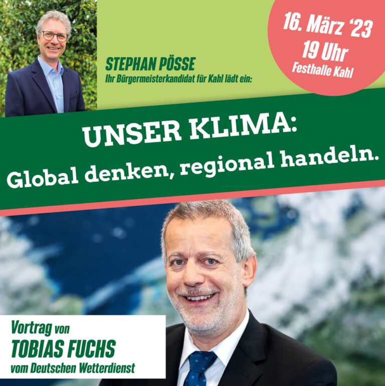 Vortrag mit Klimaexperte Tobias Fuchs: global denken – lokal handeln