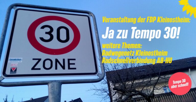 FDP: „Brauchen wir weitere Tempo 30-Zonen?“