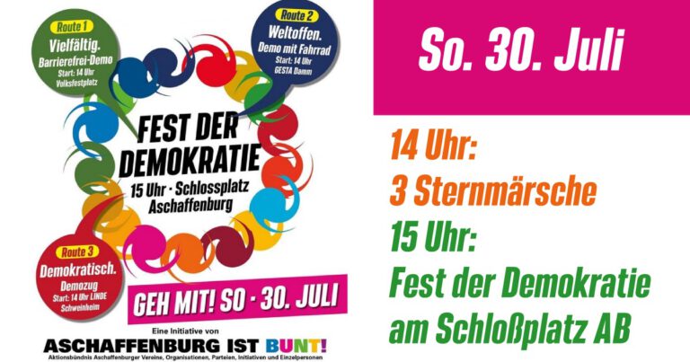 So. 30.07.: Fest der Demokratie mit Sternmarsch ab 14Uhr