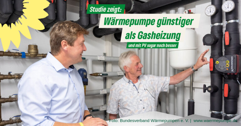 Studie zeigt klar: Wärmepumpe ist günstiger als Gasheizung, mit PV noch besser