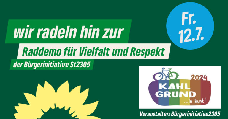 Wir radeln hin zur Fahrraddemo für Vielfalt und Respekt (Bürgerinitiative St2305)