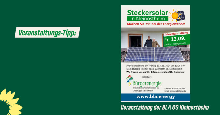 Infoveranstaltung: Steckersolar in Kleinostheim