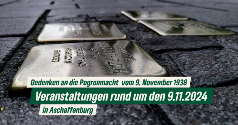 Gedenken an die Pogromnacht vom 9. November 1938 (Veranstaltungen rund um den 9.11.2024)