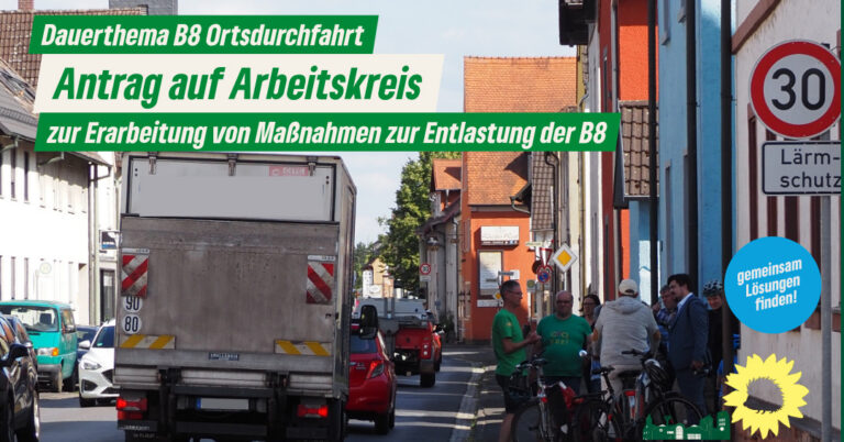 Antrag: Gründung eines Arbeitskreises zur Erarbeitung von Maßnahmen zur Entlastung der B8