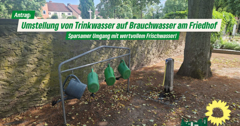 Umstellung von Trinkwasser auf Brauchwasser am Kleinostheimer Friedhof